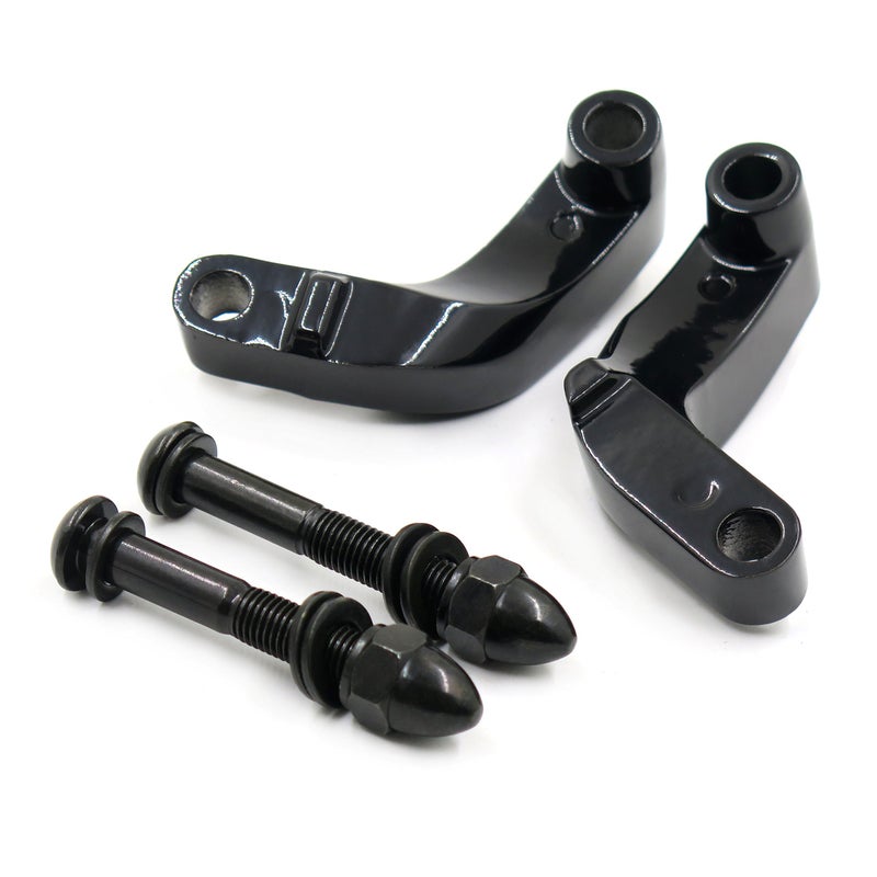 SMT-MOTO SMT- Black Aluminum Alloy Mirrors Mount Adapter Compatible With H-D Fat Bob Softail Dyna Cvo Softail Low Rider Motorcycle [P/N: MT387-BK] [B00RNIVMYK] - Image 2